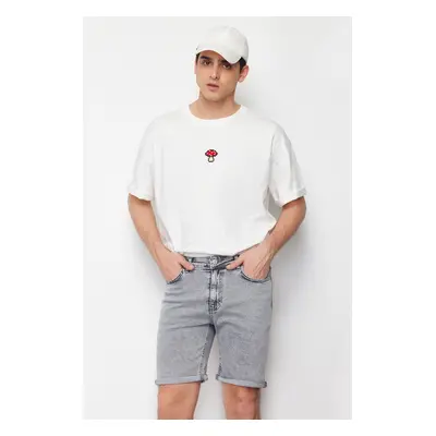 Trendyol Gray Slim Fit Layered Denim Jeans Shorts