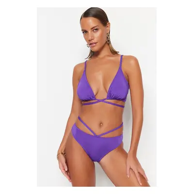 Trendyol Purple Piping normál lábú bikini alsó