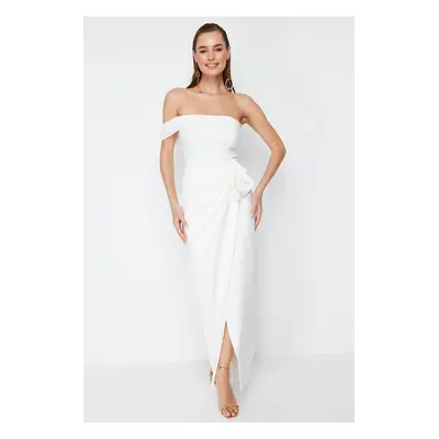 Trendyol White Woven Elegant Evening & Graduation Dress