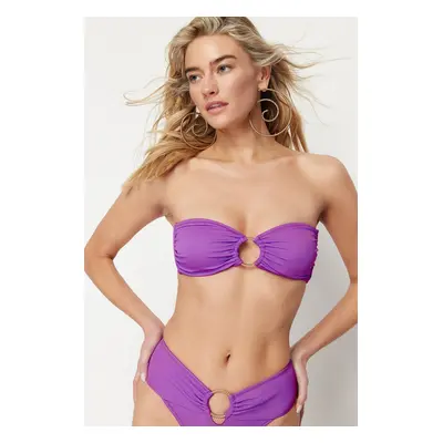 Trendyol Purple Strapless Accessory Bikini Top