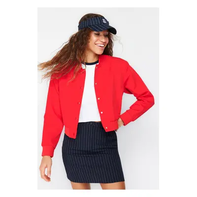 Trendyol Red Oversize Crop Thin Bomber Jacket