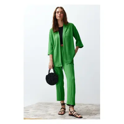 Trendyol Green Woven Kimono-Pants Set