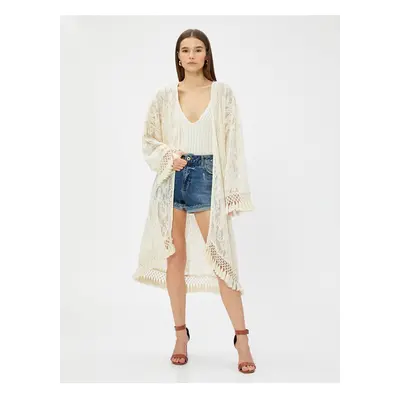 Koton Lace Cardigan Tasseled Relax Fit