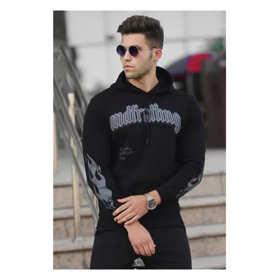 Madmext Black Printed Men's Sweatshirt