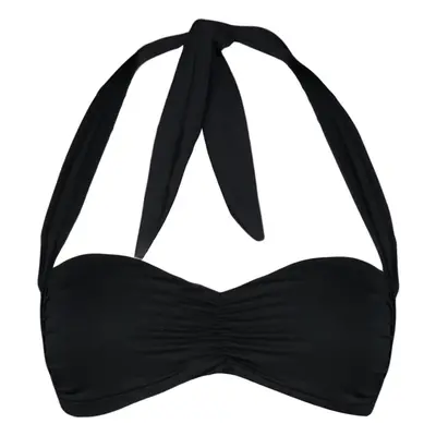 Trendyol Black Strapless Gathered Regular Bikini Top