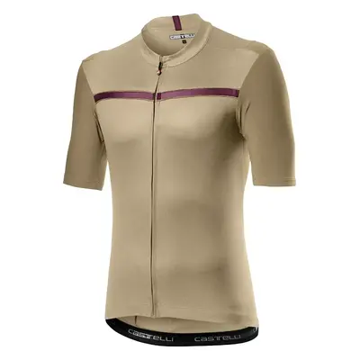 Men's Cycling Jersey Castelli Unlimited Jersey Dark Sand/Bordeaux