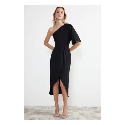 Trendyol Black A-Line Woven Midi Dress