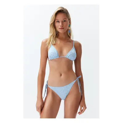 Trendyol Blue Triangle Tie Premium Fabric Regular Bikini Set