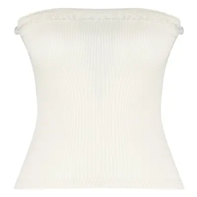 Trendyol Stone Corded Strapless Collar Woven Garnished Body Fitted Cotton Flexible Crop Knitted 