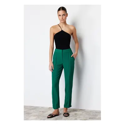 Trendyol Green Cigarette Ribbed Woven Trousers