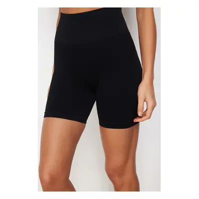 Trendyol Black Seamless/Seamless Push Up Drawstring Knitted Sports Shorts/Short Leggings