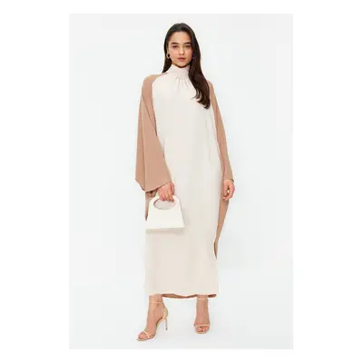 Trendyol Stone Color Blocked Aerobin Woven Kaftan Dress