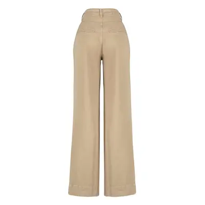 Trendyol Camel 100% Tencel™ Pleated Brown High Waist Wide Leg Jeans