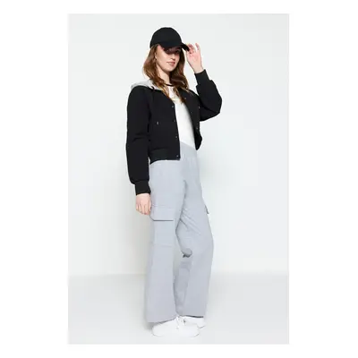 Trendyol Gray Melange Knitted Cargo Pocket Sweatpants