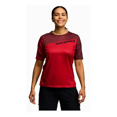 Women's Race Face Indy SS Dark Red Cycling Jersey