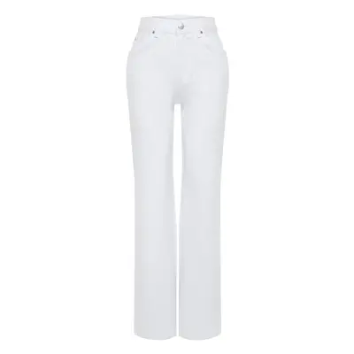 Trendyol White High Waist Wide Leg Jeans