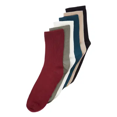 Trendyol Multi-Colored 6-Pack Solid Color College Socks