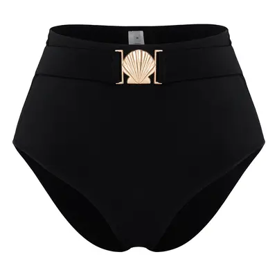 Trendyol Black Premium Accessory High Waist Regular Bikini Bottom