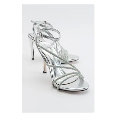 LuviShoes Leedy Silver Women's High Heels