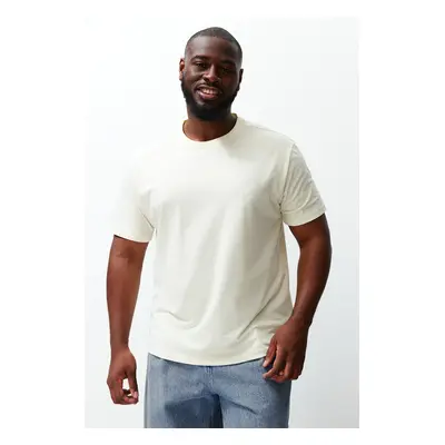 Trendyol Stone Large Size Comfortable Regular/Normal Cut Basic T-Shirt