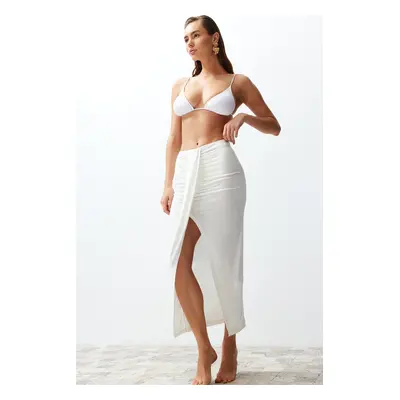 Trendyol Ecru Maxi Woven Skirt