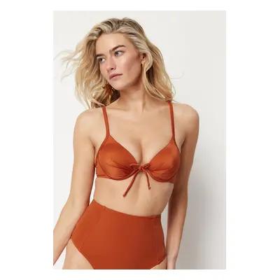 Trendyol Cinnamon Balconet Push Up Bikini Top