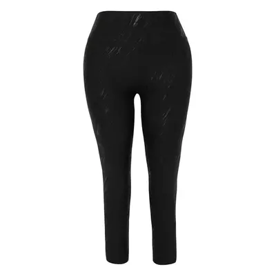 Trendyol Curve Black Printed Knitted Plus Size Leggings