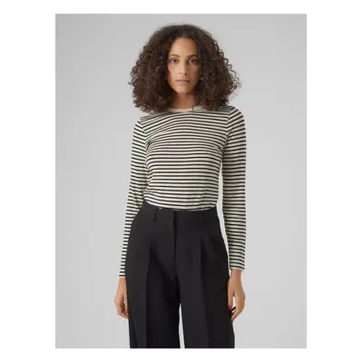 Black-cream women's striped T-shirt AWARE by Vero Moda Fiona - Women's