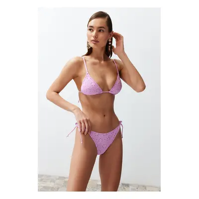 Trendyol Pink Triangle Tie Premium Fabric Regular Bikini Set