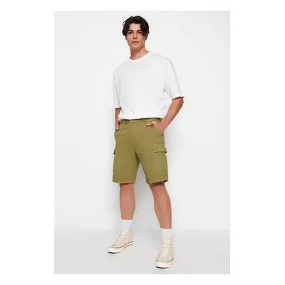 Trendyol Khaki Relaxed Cut Denim Jeans Shorts with Cargo Pocket & Bermuda