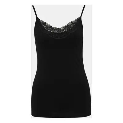 Black tank top with VERO MODA Inge lace