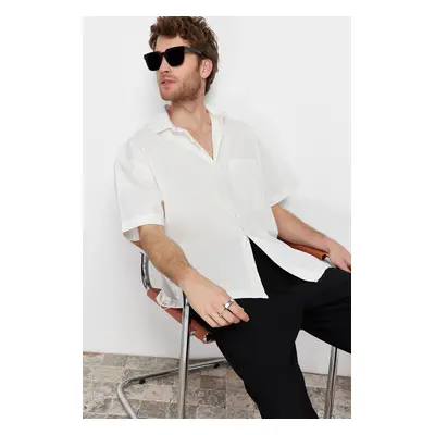 Trendyol White Oversize Fit Shirt with Hem Stopper Accessory