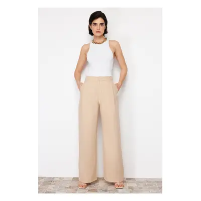 Trendyol Beige Wide Leg Woven Trousers