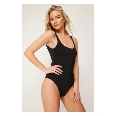 Trendyol Black Backless Regular Swimsuit