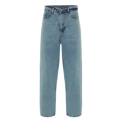 Trendyol Blue Wide Leg Jeans Loose Denim Trousers