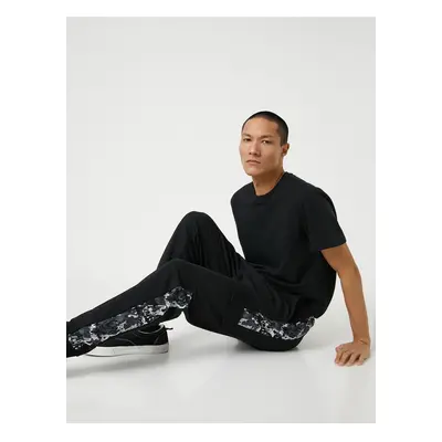 Koton Camouflage Patterned Sweatpants with Cargo Pocket, Tie Waist