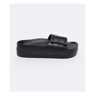 Women's Big Star Platform Foam Slippers with Buckle Black