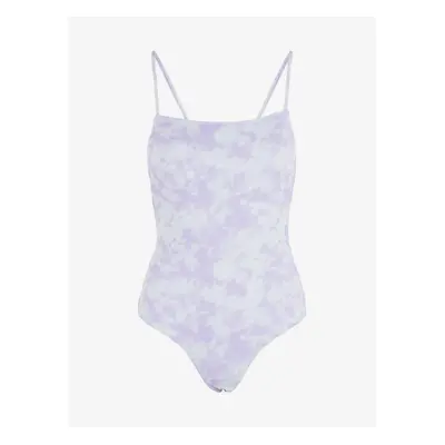 Purple and White Patterned One-Piece Swimsuit Pieces Vilma - Women