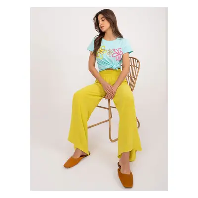 Dark yellow high-waisted Swedish trousers