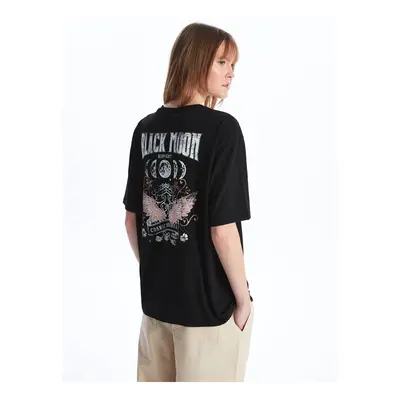 LC Waikiki Women's Crew Neck Printed Short Sleeve Oversized T-Shirt