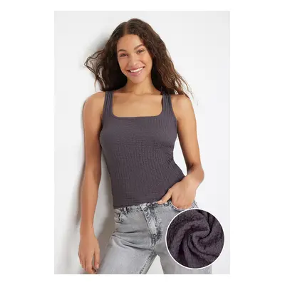 Trendyol Anthracite Halter Neck Textured Flexible Knitted Undershirt