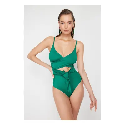 Trendyol Green Double Breasted Tie Regular Swimsuit