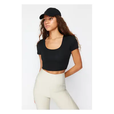 Trendyol Black Layer Padded Sports Bra Crop Knitted Sports Top/Blouse