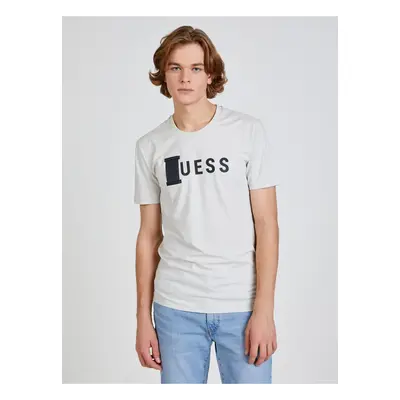 Cream Men's T-Shirt Guess Belty - Men