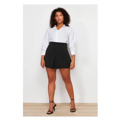 Trendyol Curve Black Woven Short Skirt