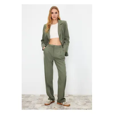 Trendyol Limited Edition Mint Straight Pleated Woven Trousers