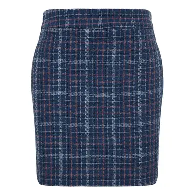 Trendyol Curve Blue Plaid Patterned Skirt