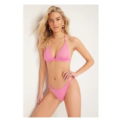 Trendyol Pink Gathered Brazilian Bikini Bottom