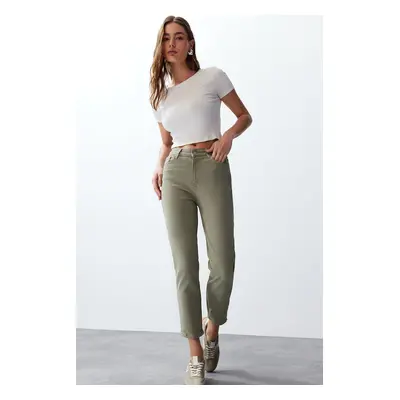 Trendyol Khaki High Waist Mom Jeans