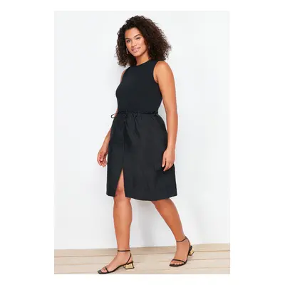 Trendyol Curve Black A-Line Woven Dress